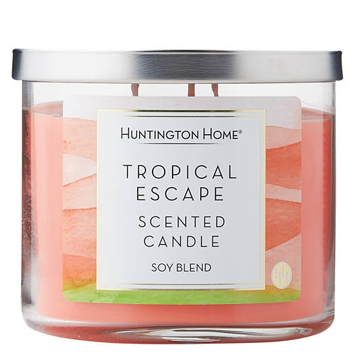 Huntington Home 3 Wick Tropical Escape Scented Candle, each